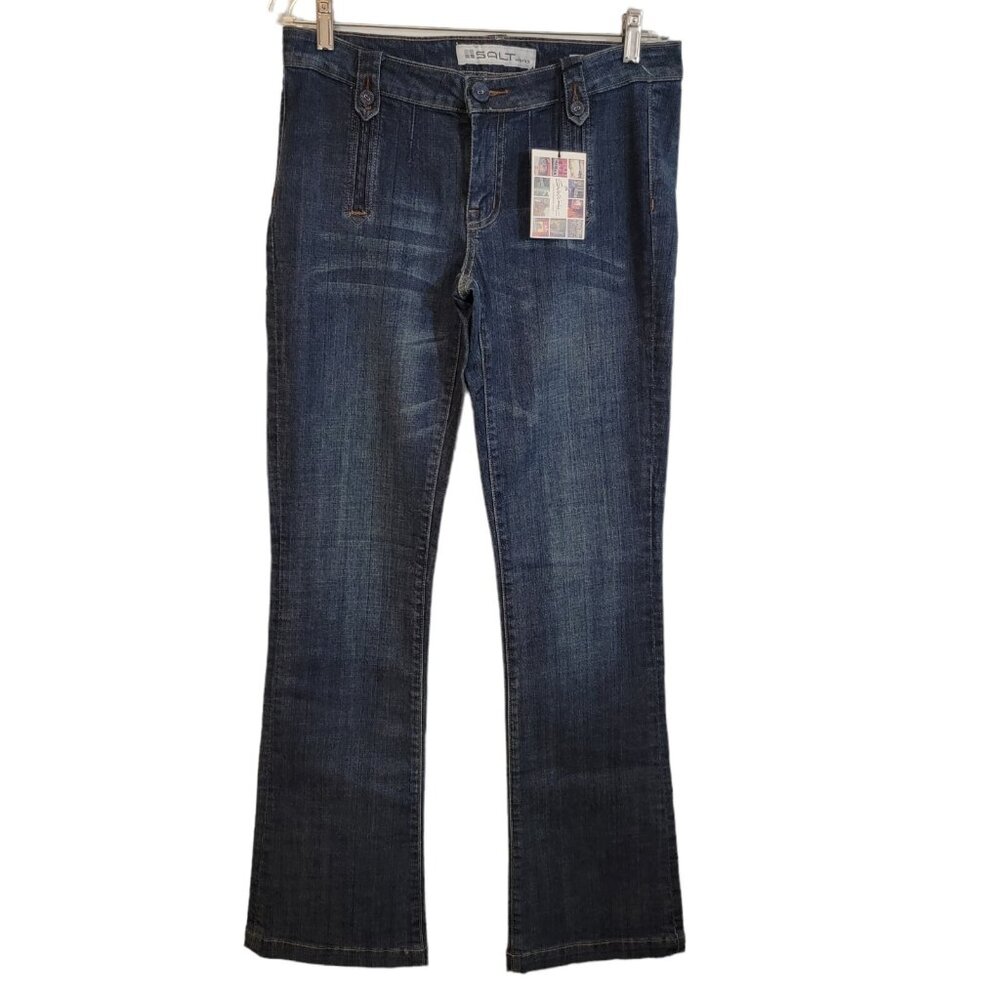 NWT Salt Works Water Street Boot Cut Jeans Womens Size 30 34x34 Dark Rinse‎ NEW